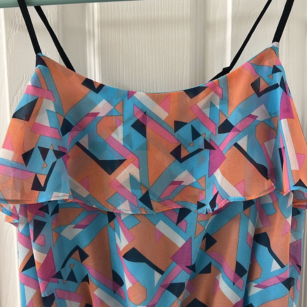 Adelyn Rae Colorful Geometric Print Dress - Picture 2 of 10